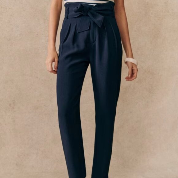 Sezane Austin Trousers Navy size 6 / 38 - Picture 1 of 7
